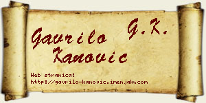 Gavrilo Kanović vizit kartica